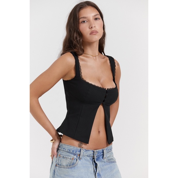 NEW House of CB Noura Top Black Large - Picture 5 of 17